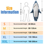QUSLLIS Hai Kostüm Hai Decke – Marshmallow Decke mit Kapuze, Weicher Flanell Onesie Schlafsack Tragbare Decke für Erwachsene Kinder - XXL
