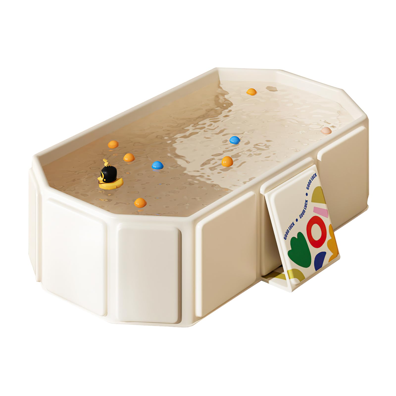 Baignoire pliable bébé - Multifonction et portable pour enfants 0-8 ans, Baignoire enfant pliable pour douche avec bouchon de vidange, Économisante en espace, Solution pratique et spacieuse, Beige