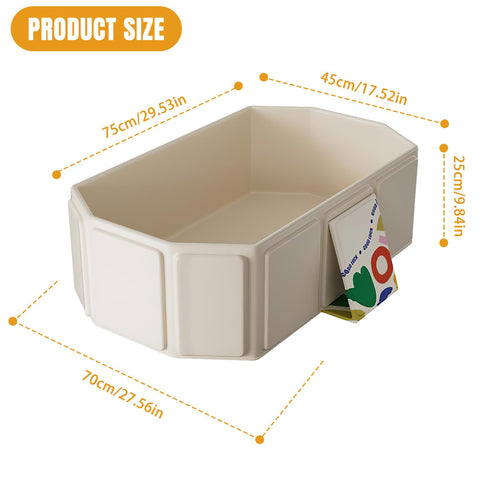 Baignoire pliable bébé - Multifonction et portable pour enfants 0-8 ans, Baignoire enfant pliable pour douche avec bouchon de vidange, Économisante en espace, Solution pratique et spacieuse, Beige