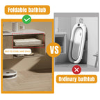 Baignoire pliable bébé - Multifonction et portable pour enfants 0-8 ans, Baignoire enfant pliable pour douche avec bouchon de vidange, Économisante en espace, Solution pratique et spacieuse, Beige