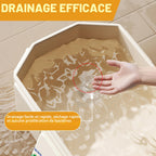 Baignoire pliable bébé - Multifonction et portable pour enfants 0-8 ans, Baignoire enfant pliable pour douche avec bouchon de vidange, Économisante en espace, Solution pratique et spacieuse, Beige